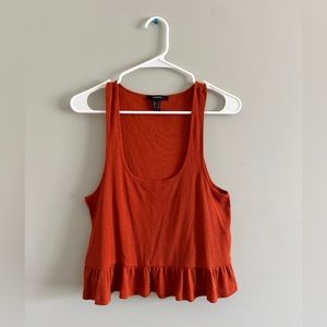 Burnt Orange - Ruffled Plain Tank